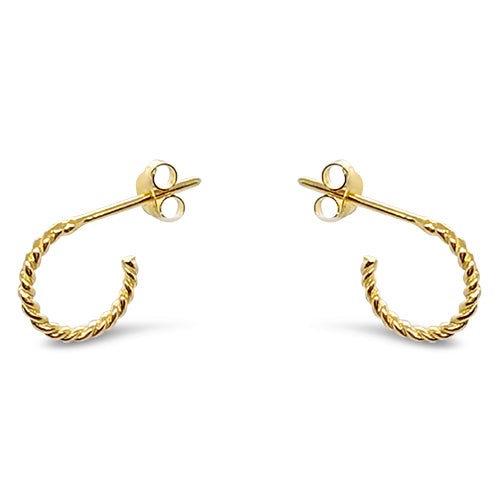 Gold Twisted Cuff Hoop Earrings
