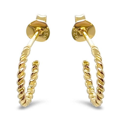 Gold Twisted Cuff Hoop Earrings