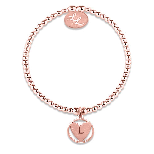 Personalised Chloe Rose Gold Heart Bracelet