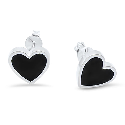 Melody Black Heart Earrings