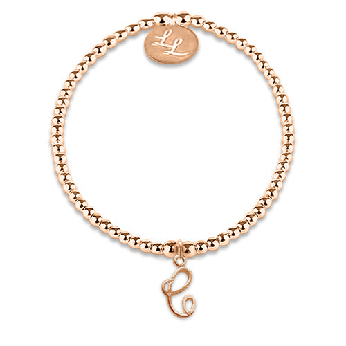 Maisie Initial Bracelet In Rose Gold