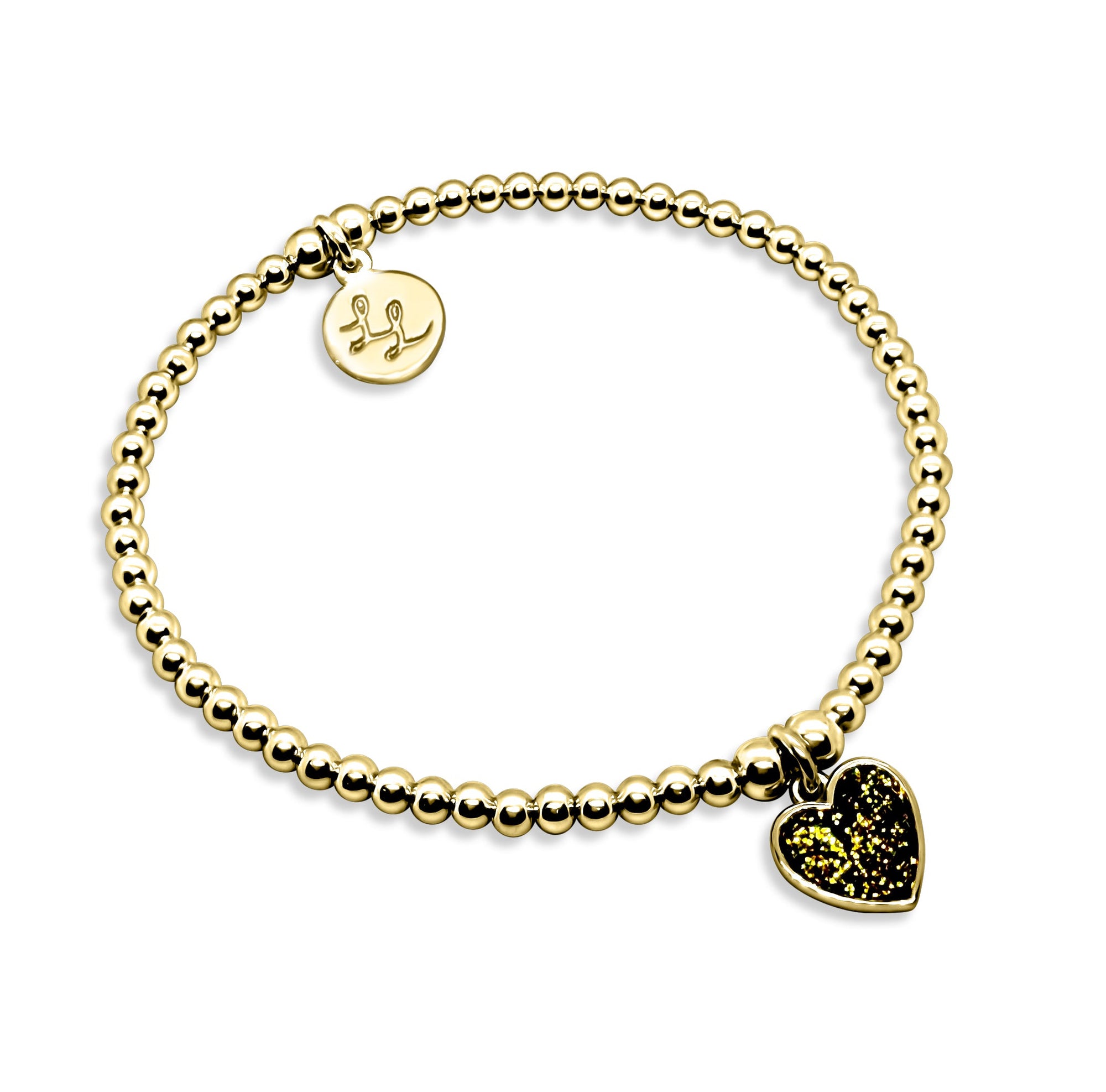 Melody Gold Glitter Heart