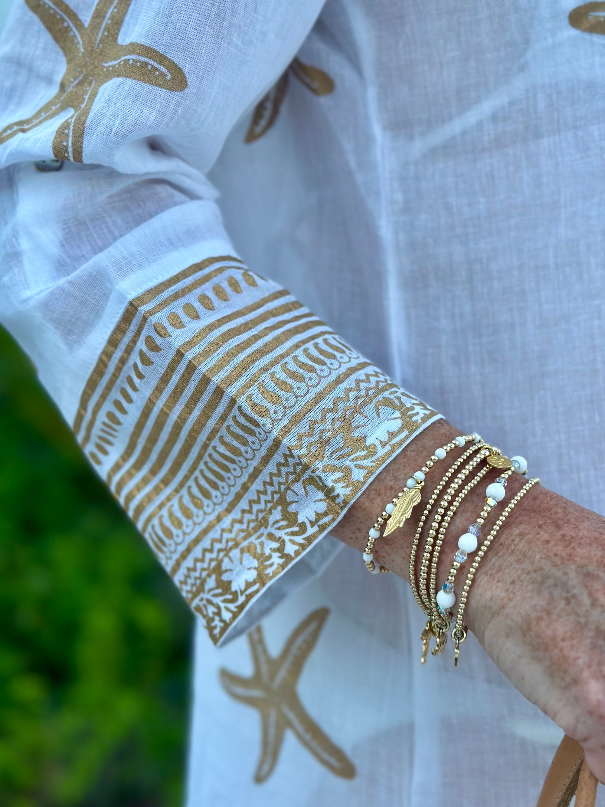 Coral's Gold & White 3 Stack