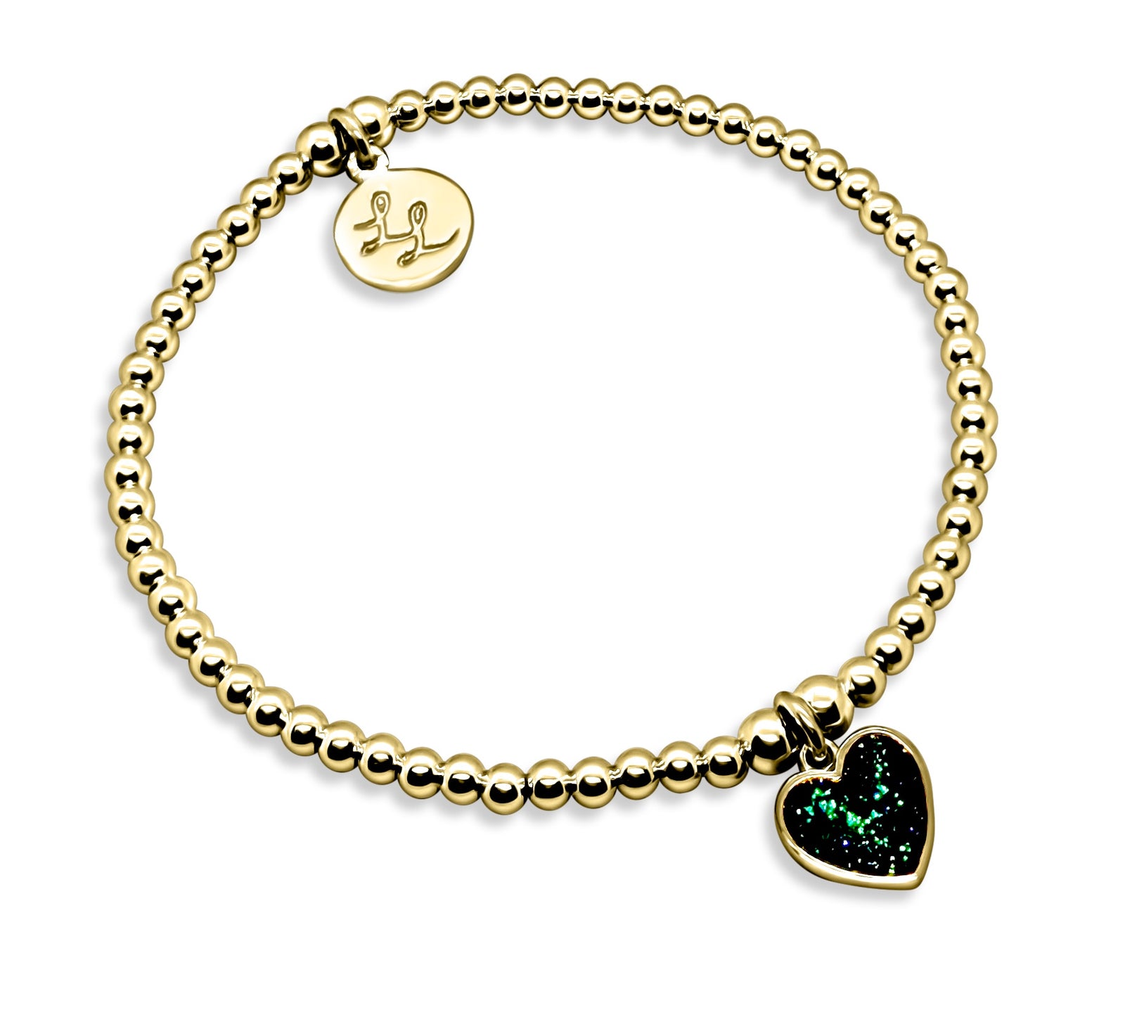 Melody Green Glitter Heart