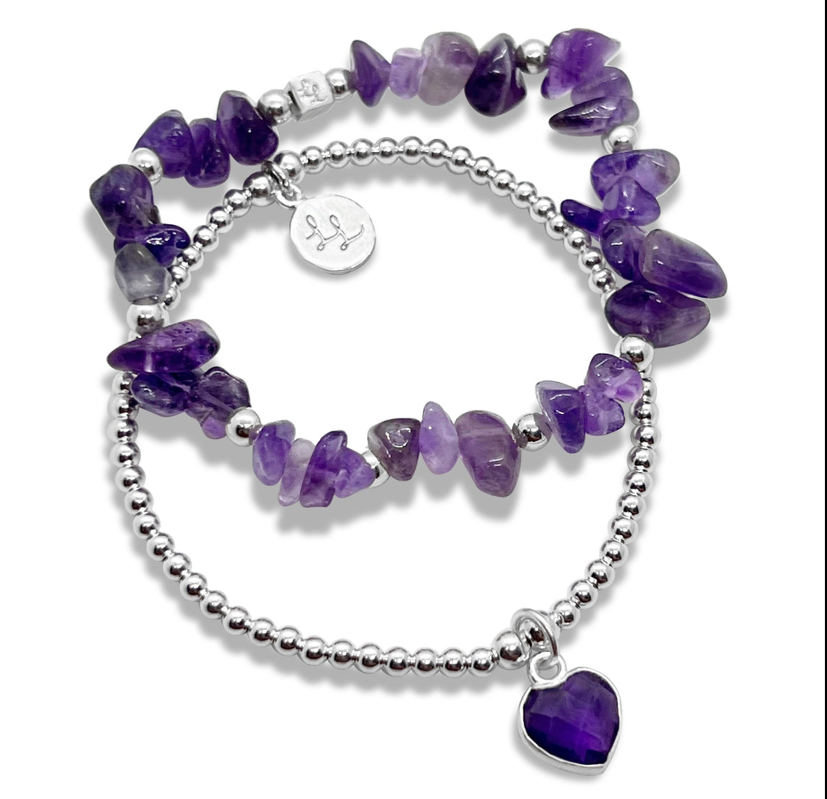 Palomas Amethyst Heart 2 Stack