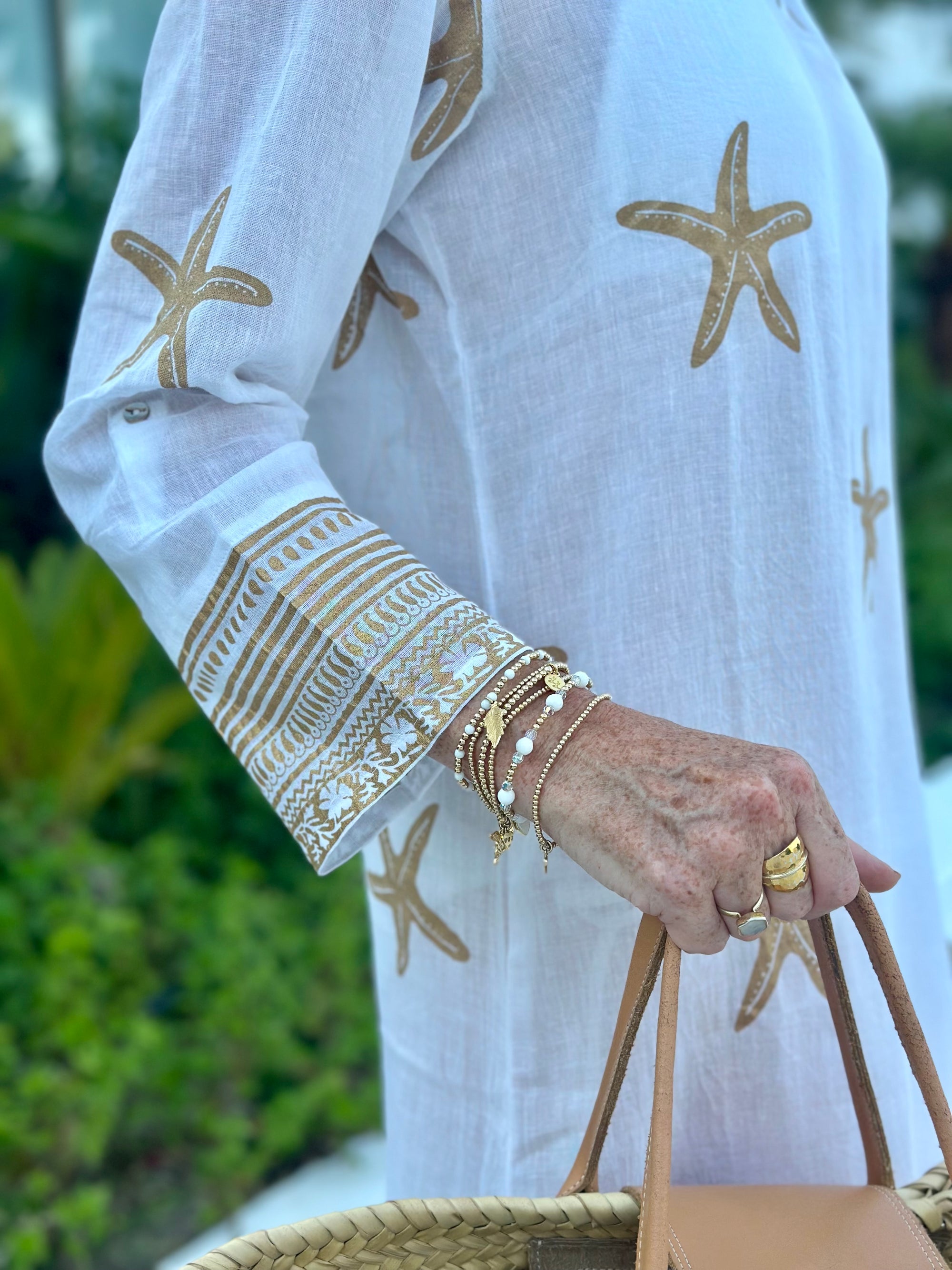 Coral's Gold & White 3 Stack