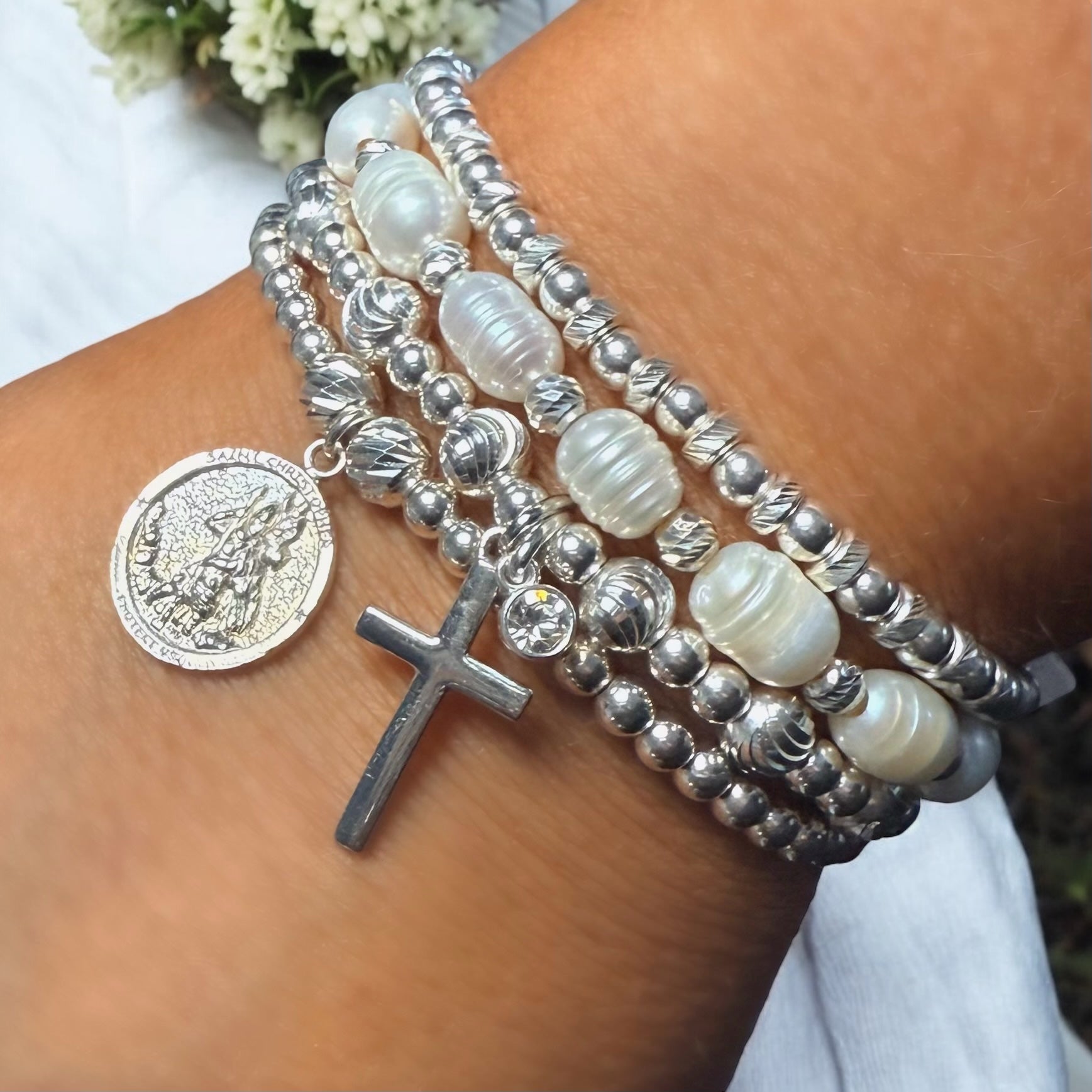 Lindy Sparkling Cross Bracelet