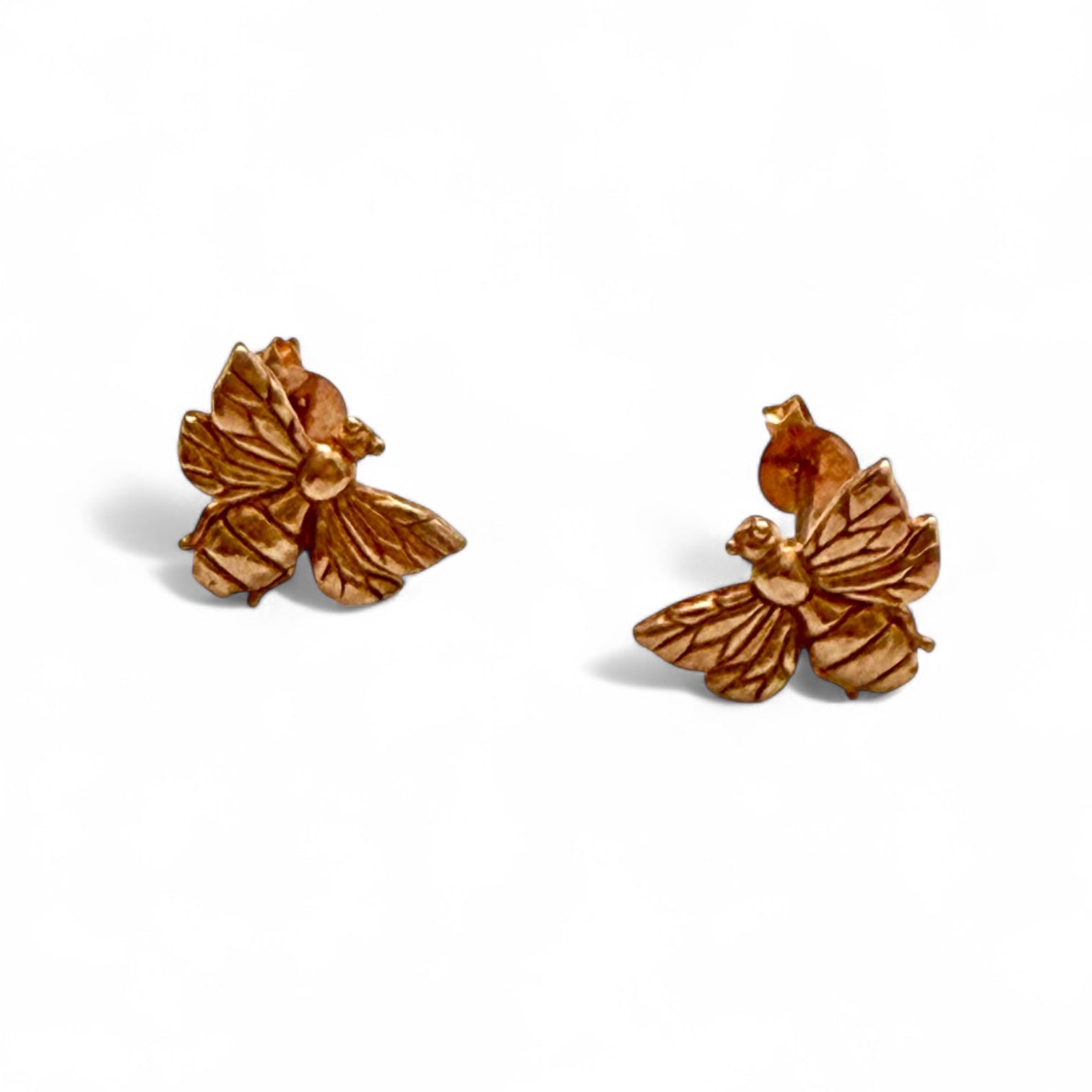 Rose Gold Bee Stud Earrings