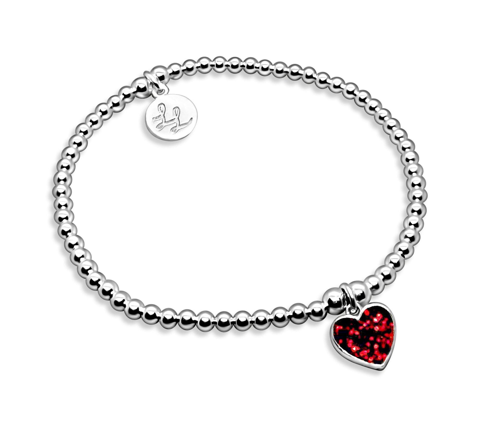 Melody Red Glitter Heart