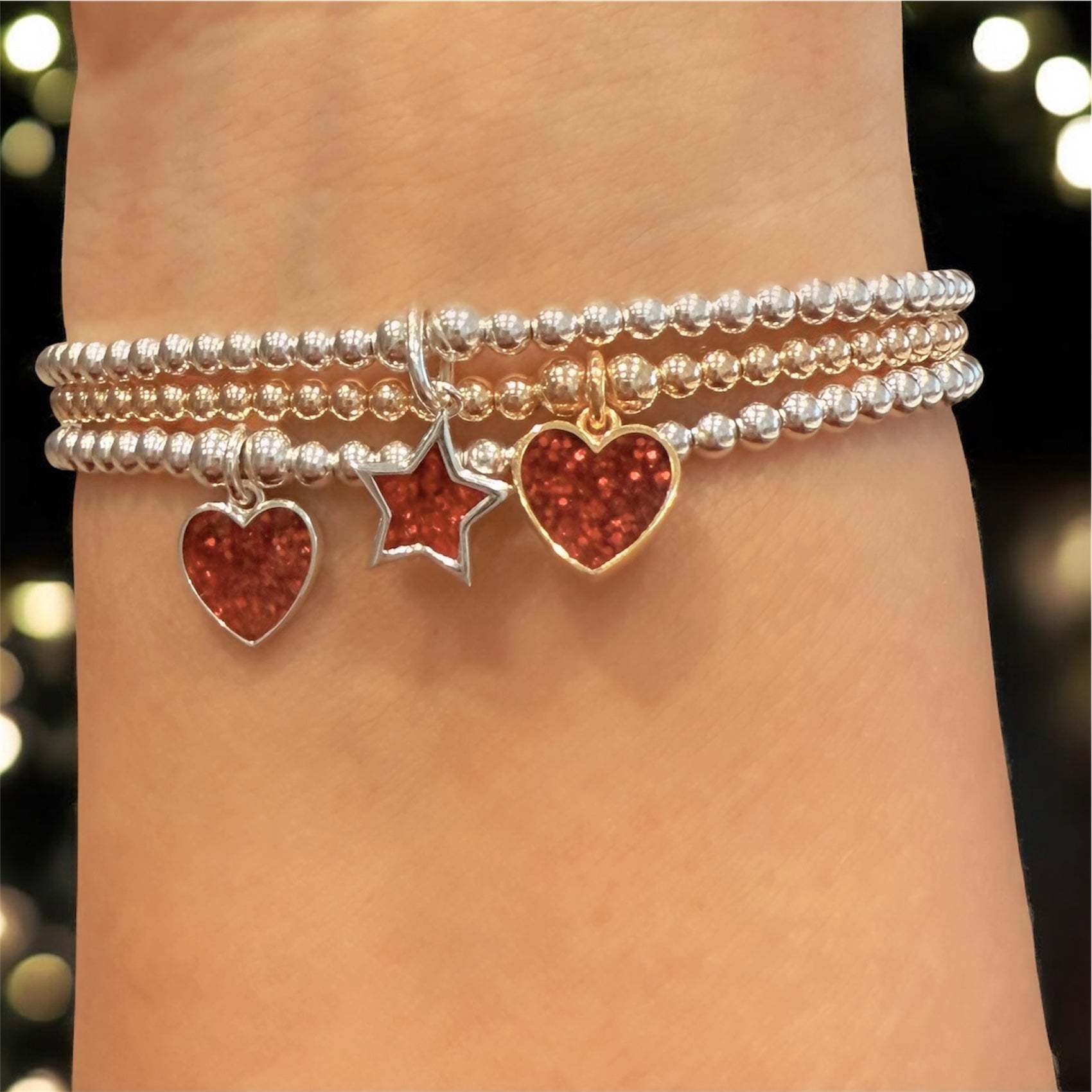 Melody Red Glitter Heart