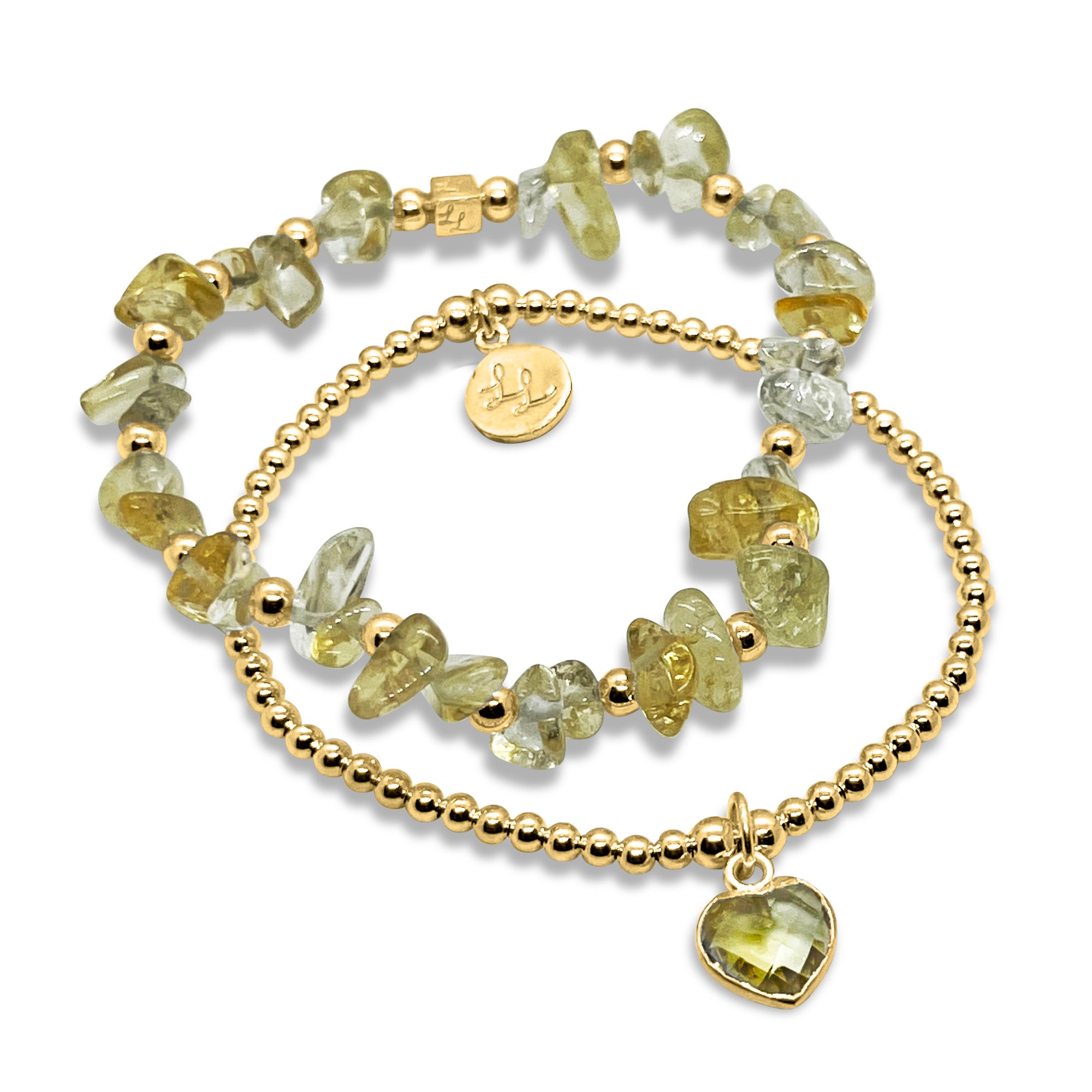 Palomas Gold Citrine Heart 2 Stack