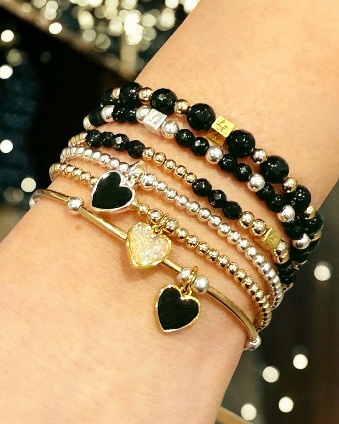 Melody White Glitter Heart