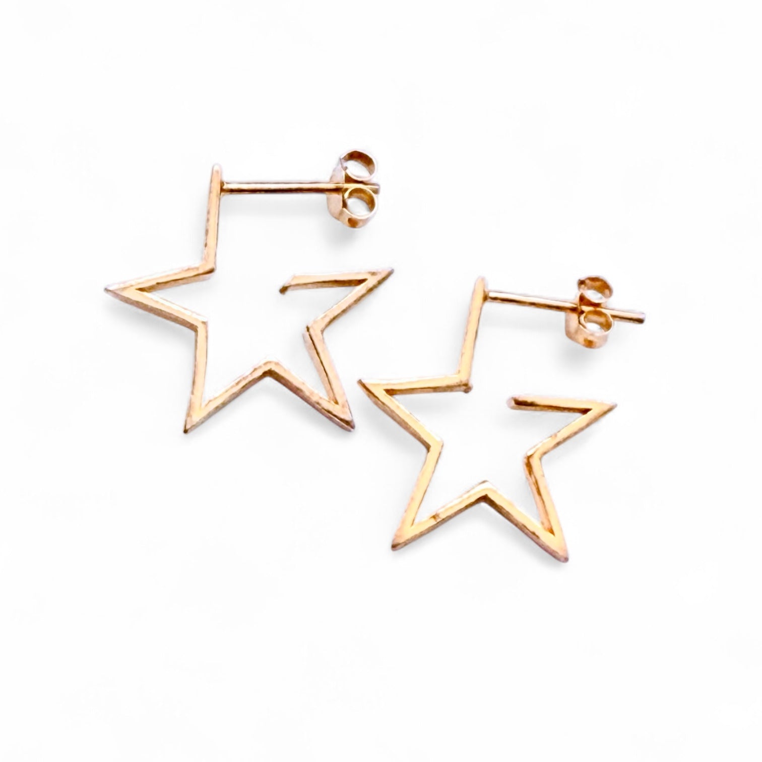 Gold Star Hoop Earrings