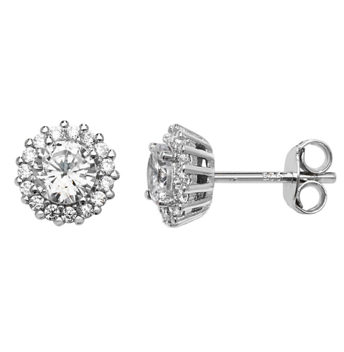 Crystal Silver Stud Earrings