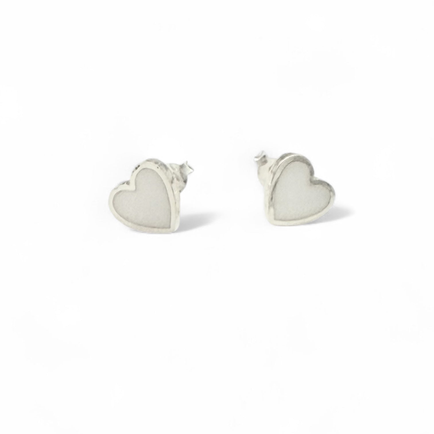 Melody White Heart Earrings