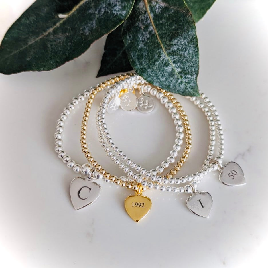Amelia Personalised Love Heart Bracelet