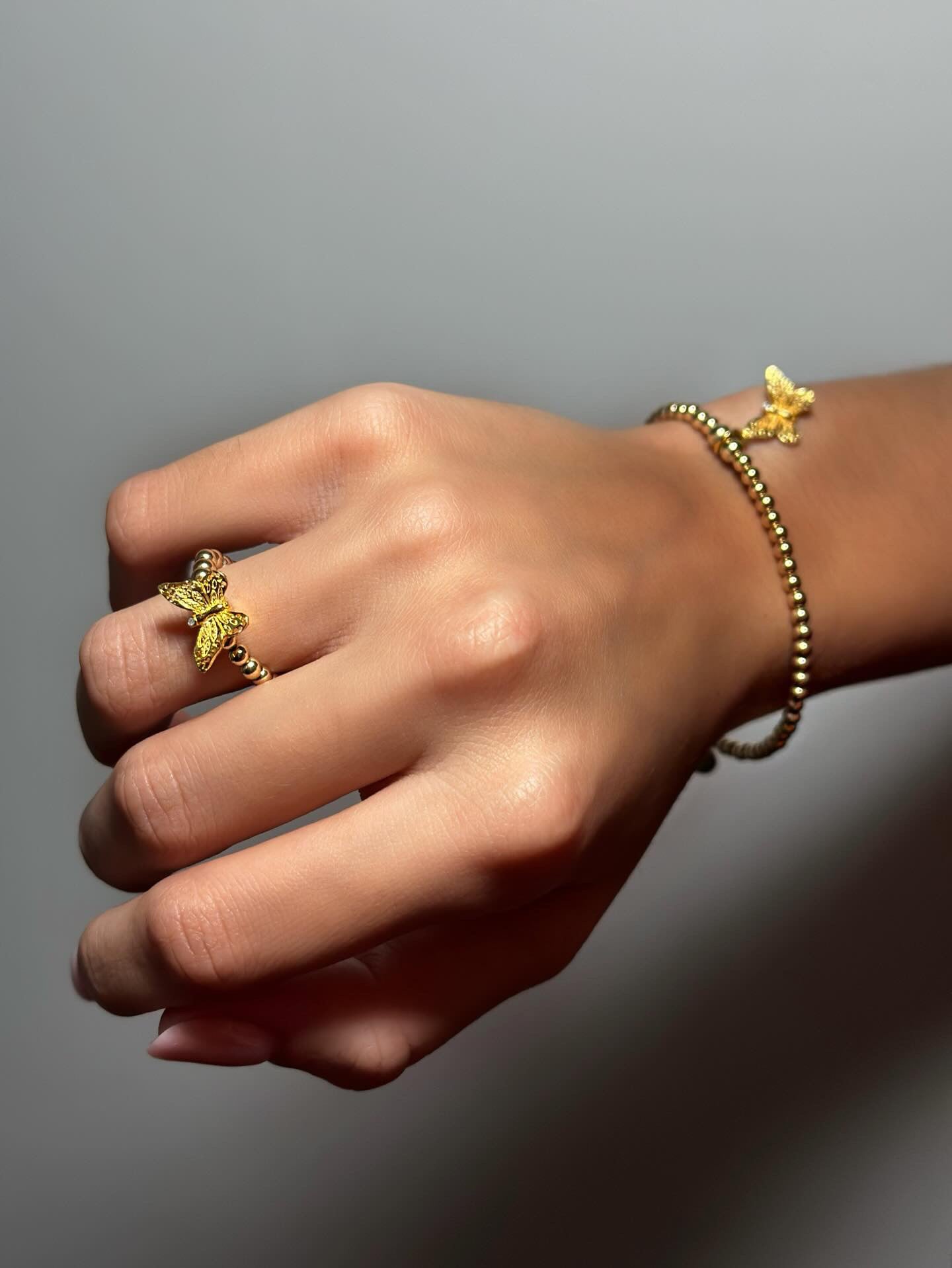 Gold Butterfly Stacking Ring