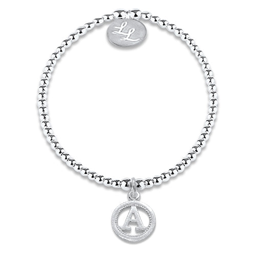 Megan Initial Bracelet Silver