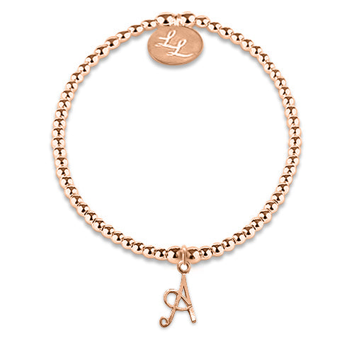 Maisie Initial Bracelet In Rose Gold