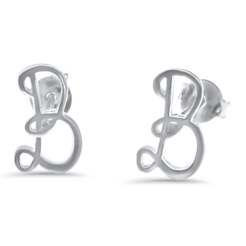 Sterling silver clearance initial earrings