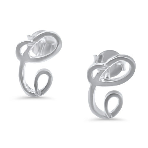 Sterling silver initial on sale earrings