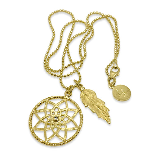 Yellow Gold Misty Dreamcatcher Necklace