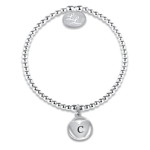 Sterling silver store initial bracelet