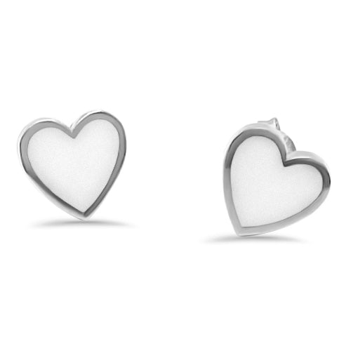 Melody White Heart Earrings