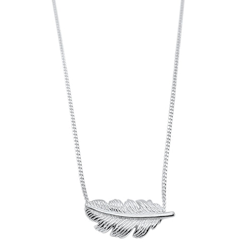 Sybil Silver Feather Necklace