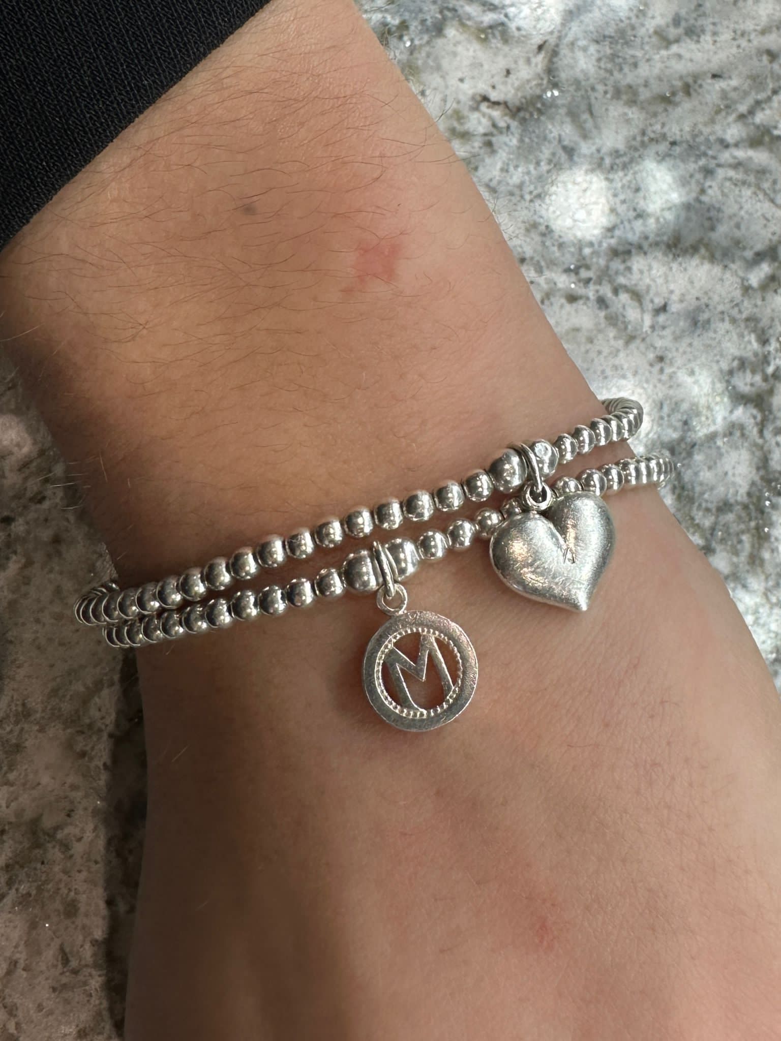 Megan Initial Bracelet Silver