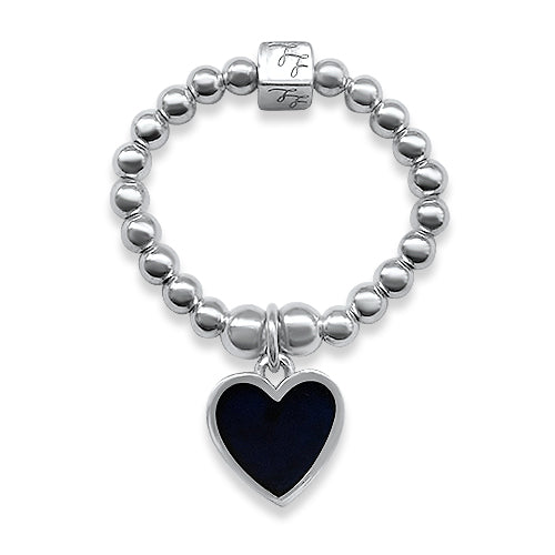 Black Heart Stacking Ring